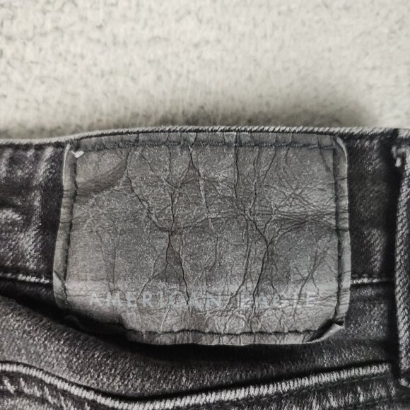 American Eagle Jeans Mens 29x30 Stacked Skinny Leg AirFlex+ Black Denim Pants - Picture 15 of 16